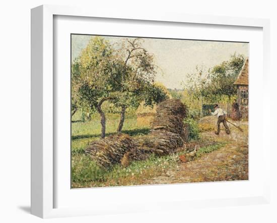 Court of the Mother Lucien, Eragny-Camille Pissarro-Framed Giclee Print