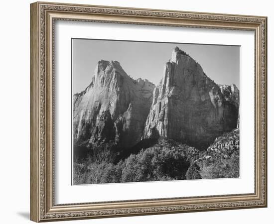 Court Of The Patriarchs Zion National Park Utah 1933-1942-Ansel Adams-Framed Premium Giclee Print