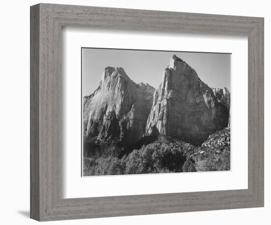 Court Of The Patriarchs Zion National Park Utah 1933-1942-Ansel Adams-Framed Art Print