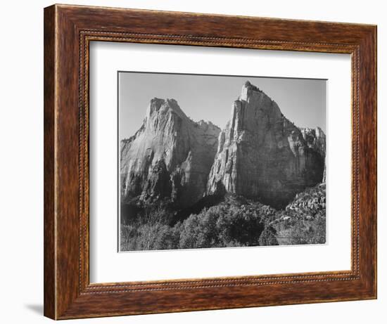 Court Of The Patriarchs Zion National Park Utah 1933-1942-Ansel Adams-Framed Art Print