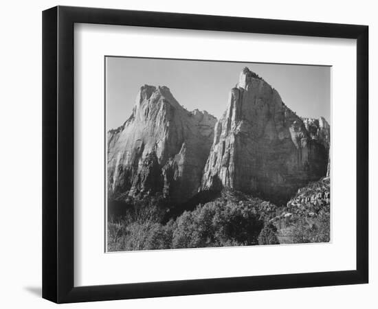 Court Of The Patriarchs Zion National Park Utah 1933-1942-Ansel Adams-Framed Art Print