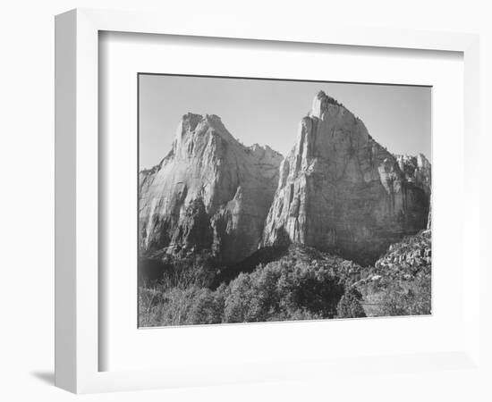 Court Of The Patriarchs Zion National Park Utah 1933-1942-Ansel Adams-Framed Art Print