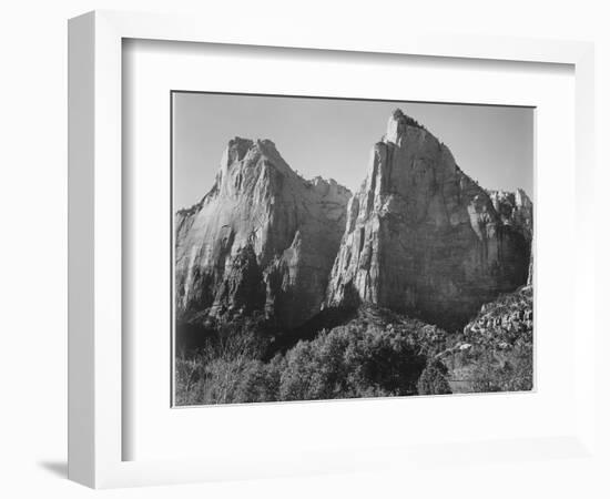 Court Of The Patriarchs Zion National Park Utah 1933-1942-Ansel Adams-Framed Premium Giclee Print