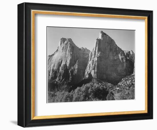 Court Of The Patriarchs Zion National Park Utah 1933-1942-Ansel Adams-Framed Premium Giclee Print