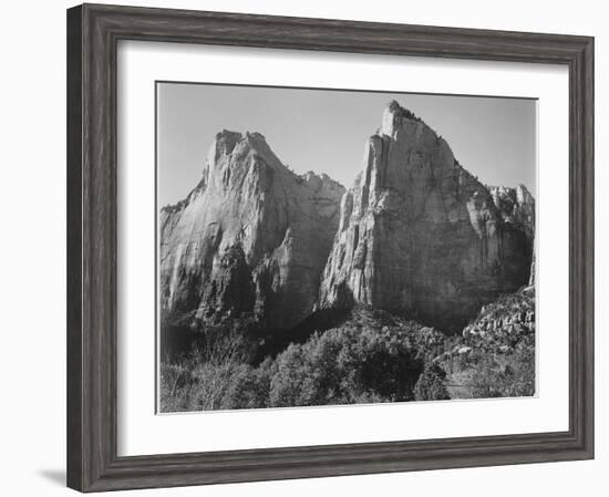 Court Of The Patriarchs Zion National Park Utah 1933-1942-Ansel Adams-Framed Art Print