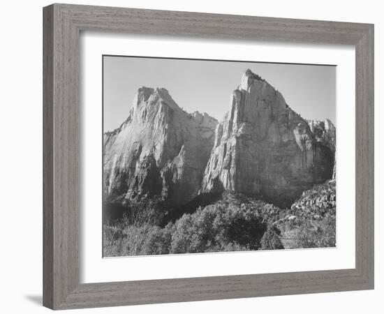 Court Of The Patriarchs Zion National Park Utah 1933-1942-Ansel Adams-Framed Art Print