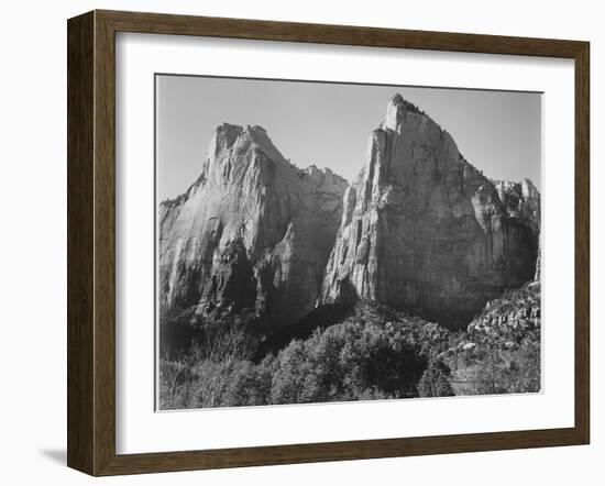 Court Of The Patriarchs Zion National Park Utah 1933-1942-Ansel Adams-Framed Art Print