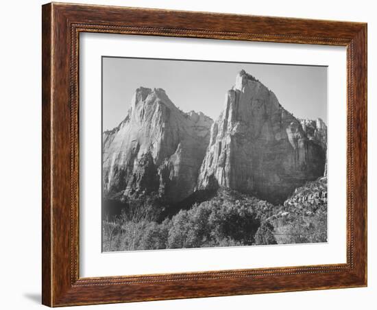 Court Of The Patriarchs Zion National Park Utah 1933-1942-Ansel Adams-Framed Art Print