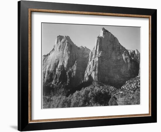 Court Of The Patriarchs Zion National Park Utah 1933-1942-Ansel Adams-Framed Art Print