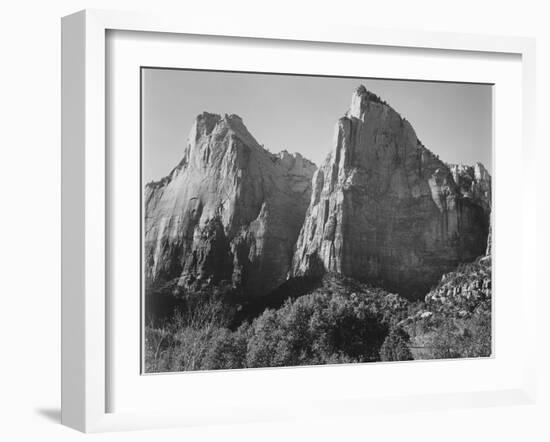 Court Of The Patriarchs Zion National Park Utah 1933-1942-Ansel Adams-Framed Art Print