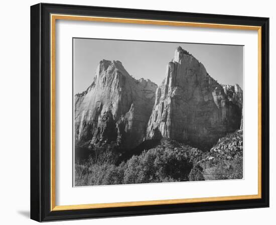 Court Of The Patriarchs Zion National Park Utah 1933-1942-Ansel Adams-Framed Art Print