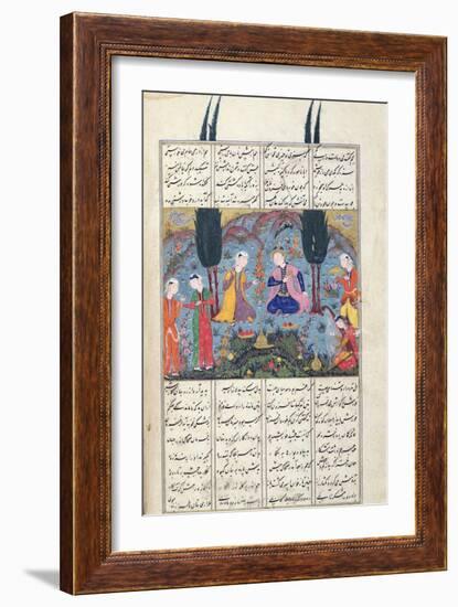 Court Scene in a Garden, Illustration from the Shahnama-null-Framed Giclee Print