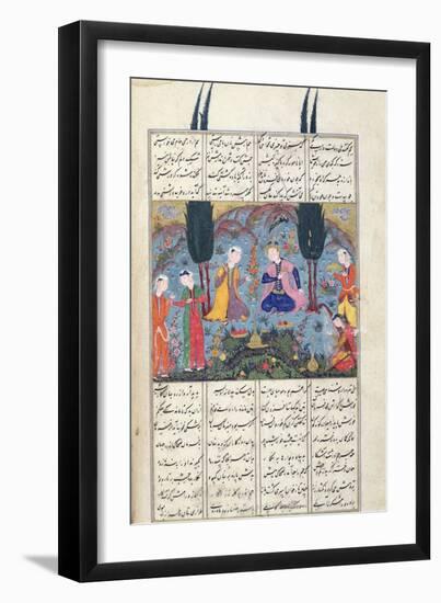 Court Scene in a Garden, Illustration from the Shahnama-null-Framed Giclee Print