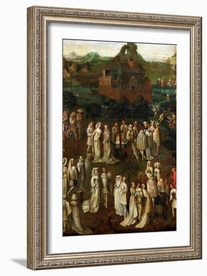 Court Society in Front of a Burgundian Castle-Jan van Eyck-Framed Giclee Print