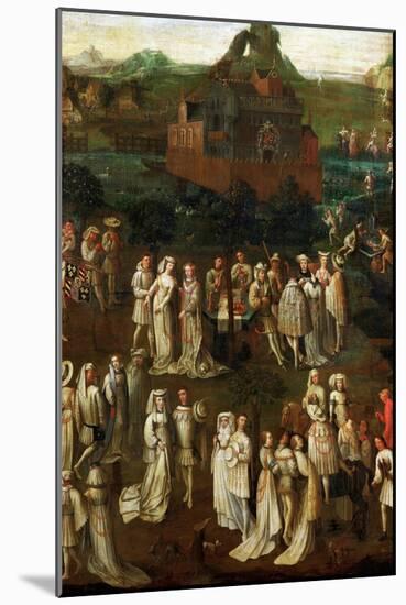 Court Society in Front of a Burgundian Castle-Jan van Eyck-Mounted Giclee Print