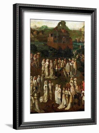 Court Society in Front of a Burgundian Castle-Jan van Eyck-Framed Giclee Print