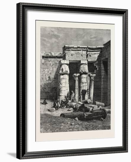 Court with Remains of a Christian Church at Medinet Haboo. Egypt, 1879-null-Framed Giclee Print