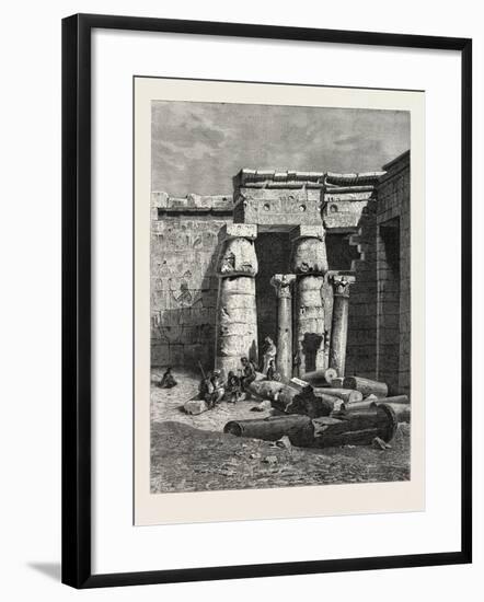 Court with Remains of a Christian Church at Medinet Haboo. Egypt, 1879-null-Framed Giclee Print