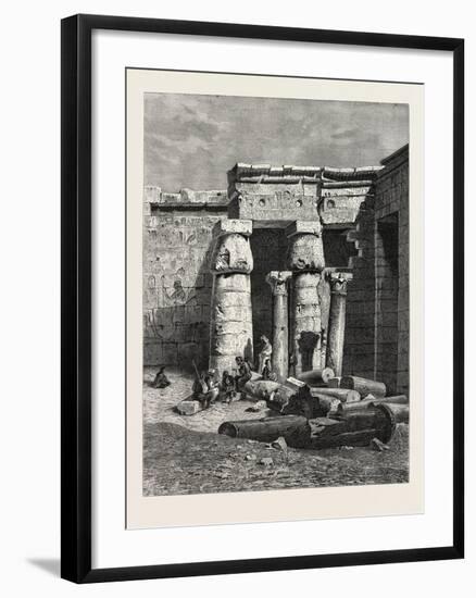 Court with Remains of a Christian Church at Medinet Haboo. Egypt, 1879-null-Framed Giclee Print