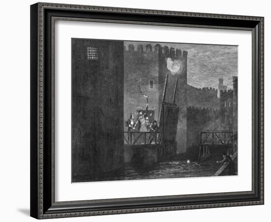 Courtenay's Escape from the Tower, 1840-George Cruikshank-Framed Giclee Print