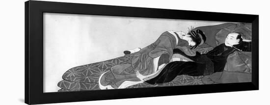 Courtesan and Client, Early 19th Century-Kitagawa Utamaro-Framed Giclee Print