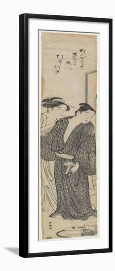 Courtesan and Her Lover, C. 1780-1795-Katsukawa Shuncho-Framed Giclee Print