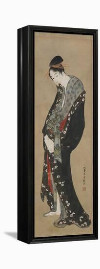 Courtesan, Edo Period-Katsushika Hokusai-Framed Premier Image Canvas