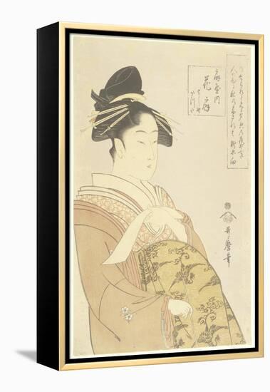 Courtesan Hanaogi of the Ogiya House, 1793-1794-Kitagawa Utamaro-Framed Premier Image Canvas