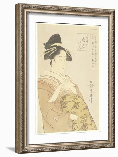 Courtesan Hanaogi of the Ogiya House, 1793-1794-Kitagawa Utamaro-Framed Giclee Print