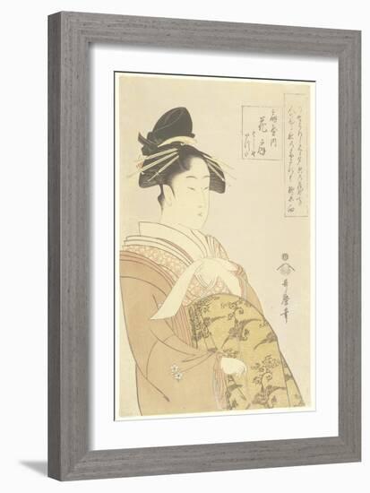 Courtesan Hanaogi of the Ogiya House, 1793-1794-Kitagawa Utamaro-Framed Giclee Print