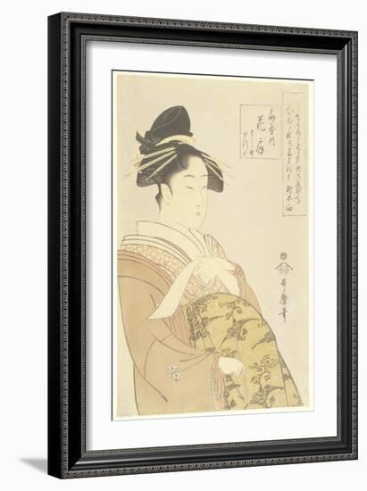 Courtesan Hanaogi of the Ogiya House, 1793-1794-Kitagawa Utamaro-Framed Giclee Print