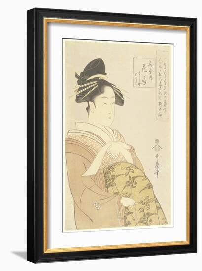 Courtesan Hanaogi of the Ogiya House, 1793-1794-Kitagawa Utamaro-Framed Giclee Print