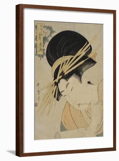 Courtesan Hanaogi of the Ogiya House, 1801-Kitagawa Utamaro-Framed Giclee Print