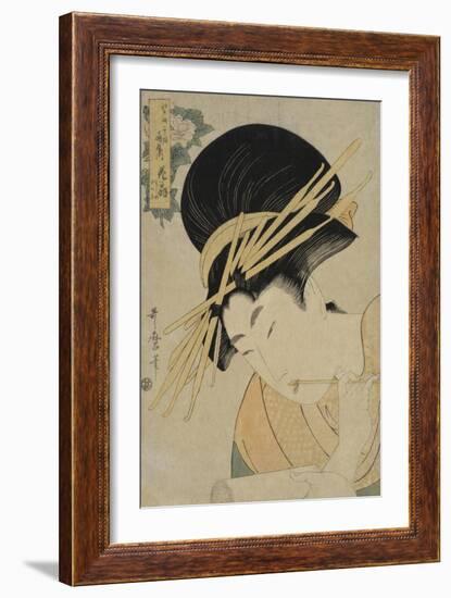 Courtesan Hanaogi of the Ogiya House, 1801-Kitagawa Utamaro-Framed Giclee Print