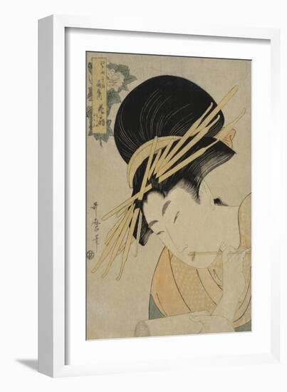 Courtesan Hanaogi of the Ogiya House, 1801-Kitagawa Utamaro-Framed Giclee Print