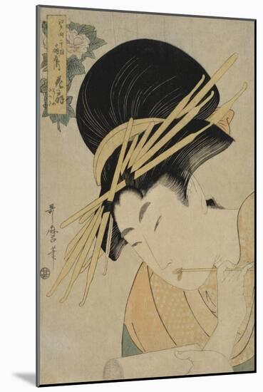 Courtesan Hanaogi of the Ogiya House, 1801-Kitagawa Utamaro-Mounted Giclee Print