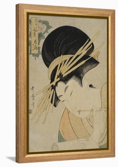 Courtesan Hanaogi of the Ogiya House, 1801-Kitagawa Utamaro-Framed Premier Image Canvas