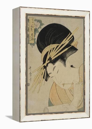 Courtesan Hanaogi of the Ogiya House, 1801-Kitagawa Utamaro-Framed Premier Image Canvas