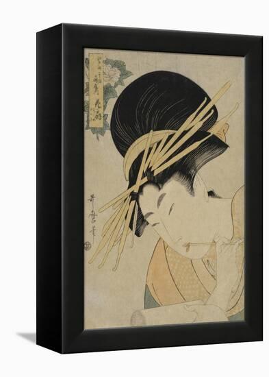 Courtesan Hanaogi of the Ogiya House, 1801-Kitagawa Utamaro-Framed Premier Image Canvas