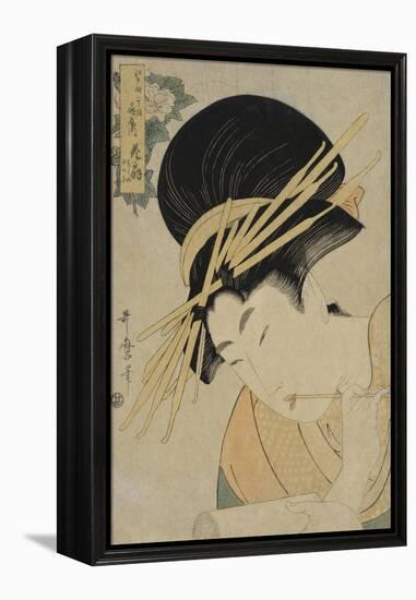 Courtesan Hanaogi of the Ogiya House, 1801-Kitagawa Utamaro-Framed Premier Image Canvas