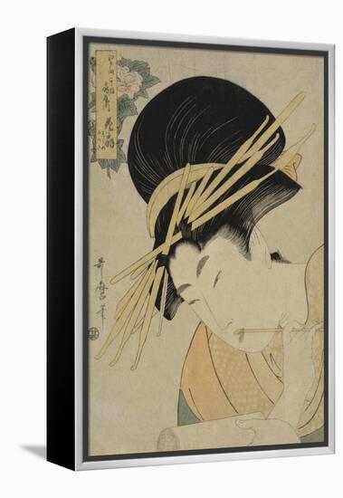Courtesan Hanaogi of the Ogiya House, 1801-Kitagawa Utamaro-Framed Premier Image Canvas