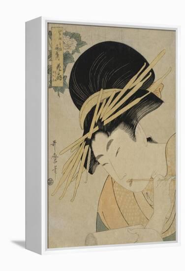 Courtesan Hanaogi of the Ogiya House, 1801-Kitagawa Utamaro-Framed Premier Image Canvas