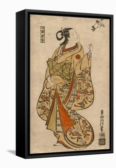 Courtesan Likened to the Chinese Sage Zhang Guolao (Japanese: Chokaro), C.1715-Okumura Masanobu-Framed Premier Image Canvas