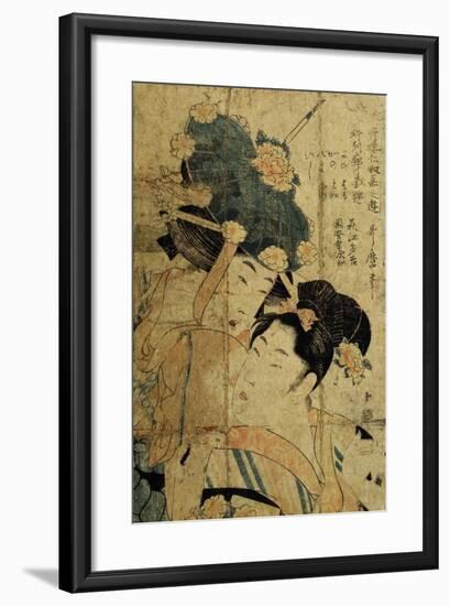 Courtesans from Hagi, C1805-C1810-Kitagawa Utamaro II-Framed Giclee Print