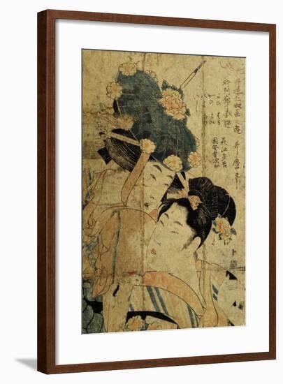 Courtesans from Hagi, C1805-C1810-Kitagawa Utamaro II-Framed Giclee Print