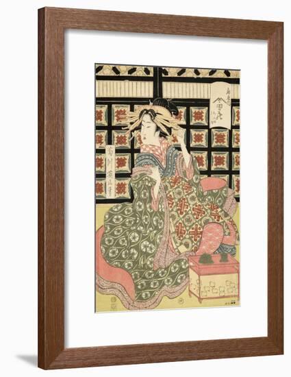 Courtesans of the Ogiya Brothel (1810-15)-Kikukawa Eizan-Framed Art Print