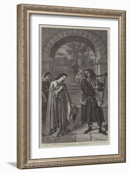 Courtesy, Sir Tristram Harping to La Belle Isoude-William Dyce-Framed Giclee Print