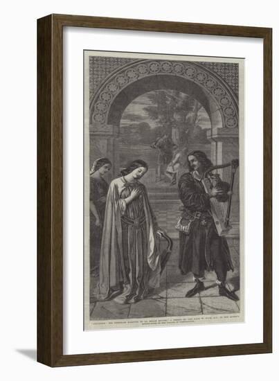 Courtesy, Sir Tristram Harping to La Belle Isoude-William Dyce-Framed Giclee Print