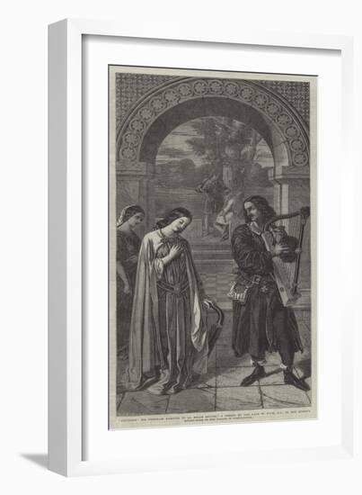 Courtesy, Sir Tristram Harping to La Belle Isoude-William Dyce-Framed Giclee Print