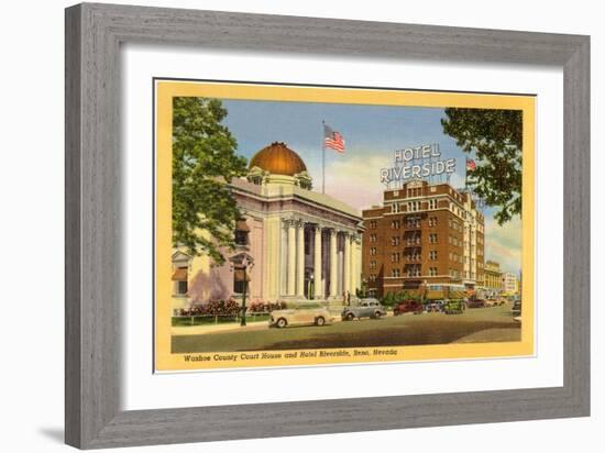 Courthouse and Hotel Riverside, Reno, Nevada-null-Framed Art Print